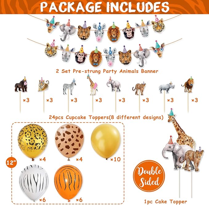 Safari Party Animals Birthday Decorations Party Animals Wild Banner