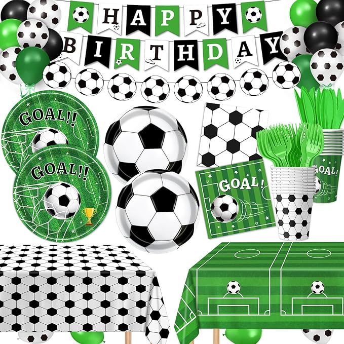 170 PCS Soccer Party Decorations Soccer Birthday Party Decorations