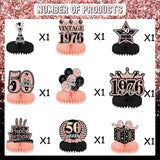 50th Birthday Decorations Women, 9pcs Rose Gold 50 Birthday Party