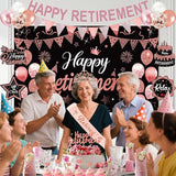 Rose Gold Retirement Party Decorations for Women Retired Crown and