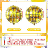 KatchOn, Huge Gold Disco Ball Balloons - 22 Inch Pack of 6 | 4D Disco