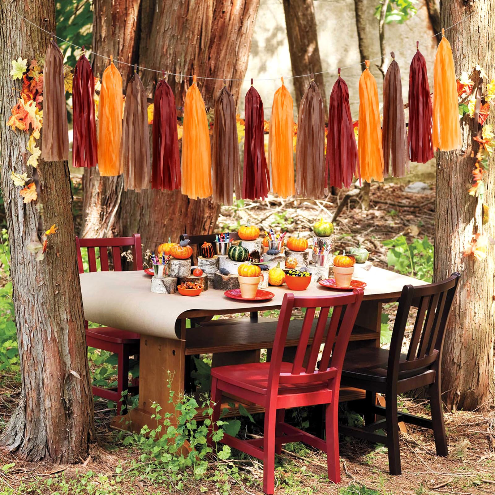 Brown Burgundy Orange Party-Decorations - 23pcs Fall Autumn