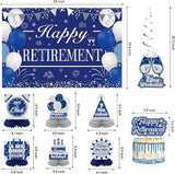 Retirement Party Decorations for Men Women Blue Silver Happy