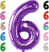 KatchOn, Giant Purple Number 6 Balloon - 40 Inch | 6th Birthday