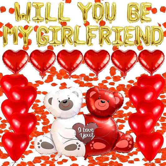 Will You Be My Girlfriend Balloons, I Love You Valentines Day