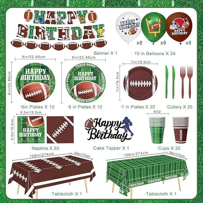 Football Birthday Party Decorations Football Party Supplies Includes