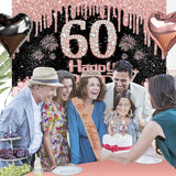 60th Birthday Decorations for Women 49pcs Black Rose Gold Black