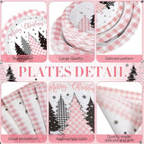 452 Pcs Pink Christmas Party Decoration for 50 Buffalo Plaid Gingham