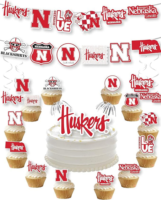 Nebraska Huskers Party Supplies for Football, Birthday Gift,