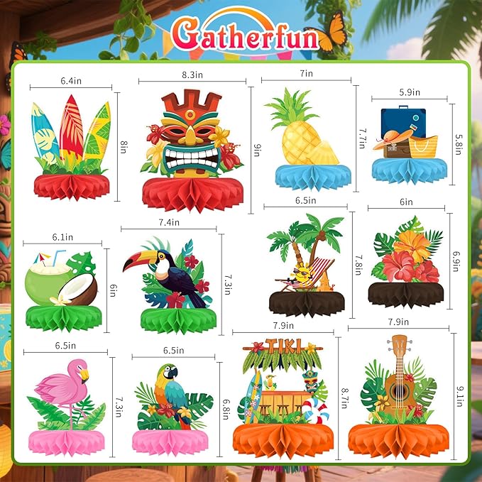 Hawaiian Luau Party Decorations Set Aloha Theme Table Decoration