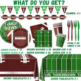 Football Party Supplies Kit Serve 25 178Pcs Football Theme Party
