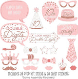 Big Dot of Happiness 10th Pink Rose Gold Birthday Happy Birthday