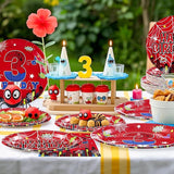 96Pcs Spider 3rd Birthday Decorations for Boys Super Theme Hero 3rd