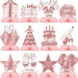 Pink Rose Gold Party Decorations 12Pcs Pink Rose Gold Honeycomb