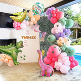 Pink Dinosaur balloon garland kit 150pcs Pastel Pink green Purple