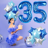 35th Birthday Balloon Decoration for Men, Big Self Inflating Dark