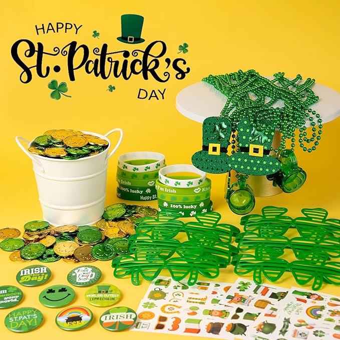 188Pcs St Patrick's Day Accessories Party Favor Set Necklaces