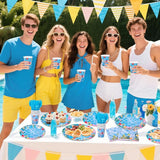 Pool Party Supplies Summer Decorations include Pool Party Plates