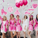 SOLDAY 20Pcs Pink Birthday Hanging Decorations Pink Girls Party Foil