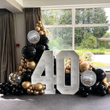 Black and Gold Balloons Garland Arch Kit 18 12 10 5 Inch Black