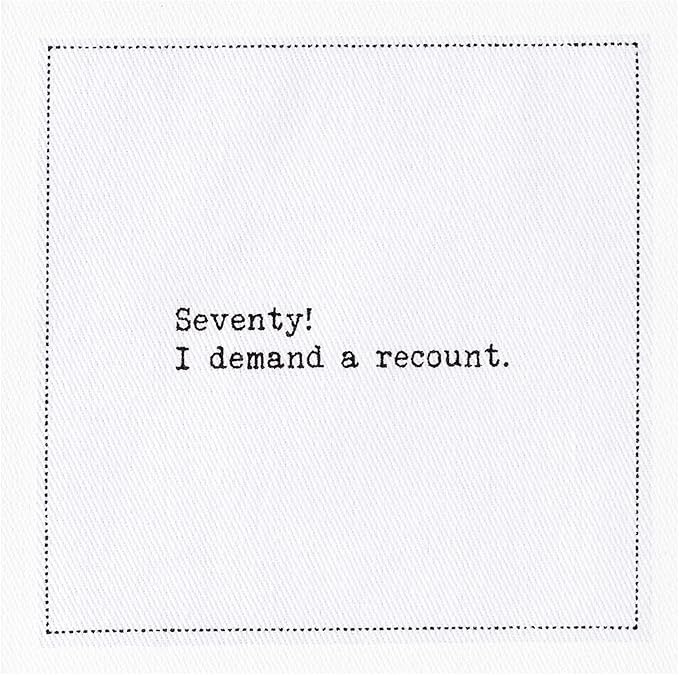 Five Star Funny 70th Birthday Quotes | White Cotton Cocktail Napkins