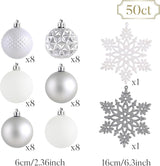 Valery Madelyn Christmas Tree Decorations Ornament Set, 50ct 2.36 Inch