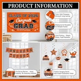 Graduation Decorations 2026 Orange Graduation Party Decor Set include