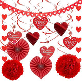 Valentine's Day Party Decorations Set Kits Valentines Hanging Heart