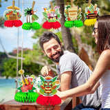 10 Pieces Hawaiian Luau Honeycomb Table Centerpiece, Hawaiian Themed