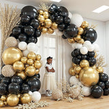 412Pcs Black and Gold Balloons 18 12 10 5 Inch Different Size Black