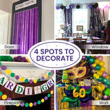 PartyWoo Mardi Gras Crepe Paper Streamers 6 Rolls 492 ft Pack of