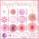 Pink Birthday Party-Decorations - 29pcs Beige Rose Gold Party