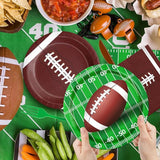 178Pcs Football Party Supplies Football Plates and Napkins Kit Serve