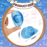 Sotiff 12 Pcs Mini Cowboy Hat Tiny Disco Glitter Hats for Crafts Blue