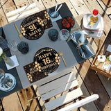 96PCS 16th Birthday Party Plates Set Black and Gold Theme Decorations