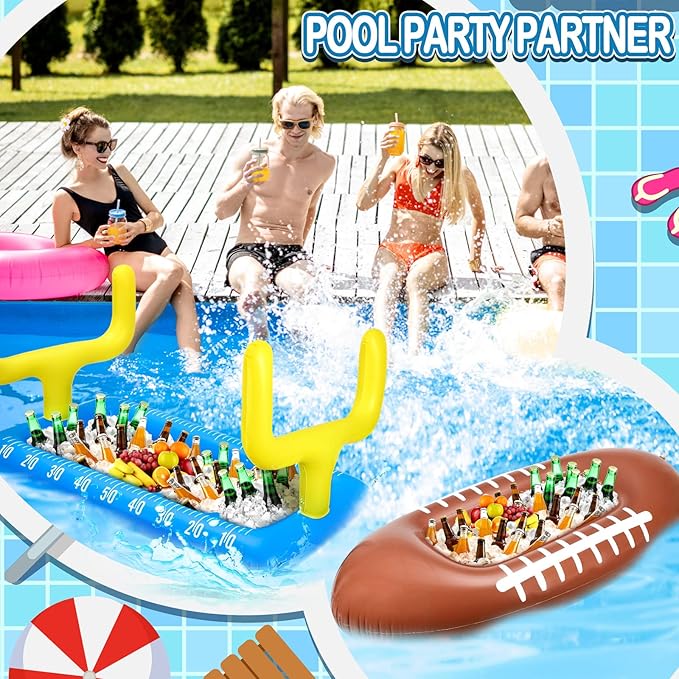 2 Pcs Inflatable Football Drink Cooler Football Party Decoration