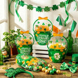 50 Pcs St Patrick's Day Gift Bags Green Cauldron Plastic Pouches