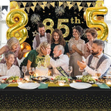 85th Birthday Decorations Men Women with 85th Birthday Banner Black
