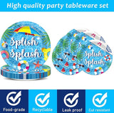 Splish Splash 96Pcs Bash Tableware Set Pool Party Plates Napkins