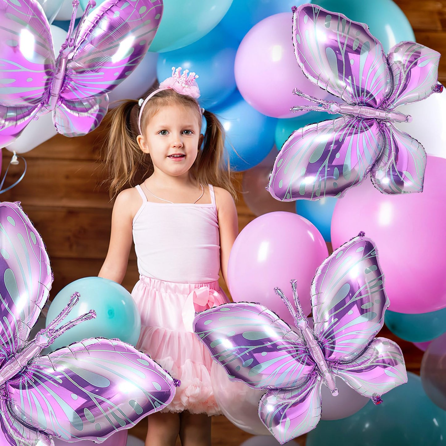 NOVWANG Butterfly Balloons - 10 Pcs 40 Inch Purple Pink Foil Mylar