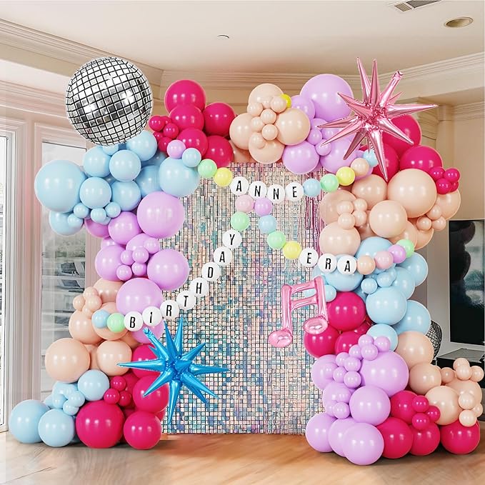 189Pcs Pink Purple Balloon Garland In My Teenage Princess Birthday