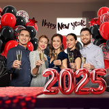 Red and Black Balloons, 60pcs 12inch Black Red Confetti Balloons for