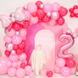 Pink 2nd Birthday Balloons Decorations, Hot Pink Rose Polka Dots