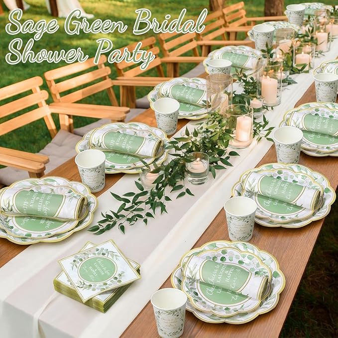 250 Pcs Eucalyptus Leaves Bridal Shower Party Decorations Sage Green