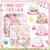 72 Pcs Easter Bunny Plates and Napkins Set Serve 36 7 Pink Bunny Egg