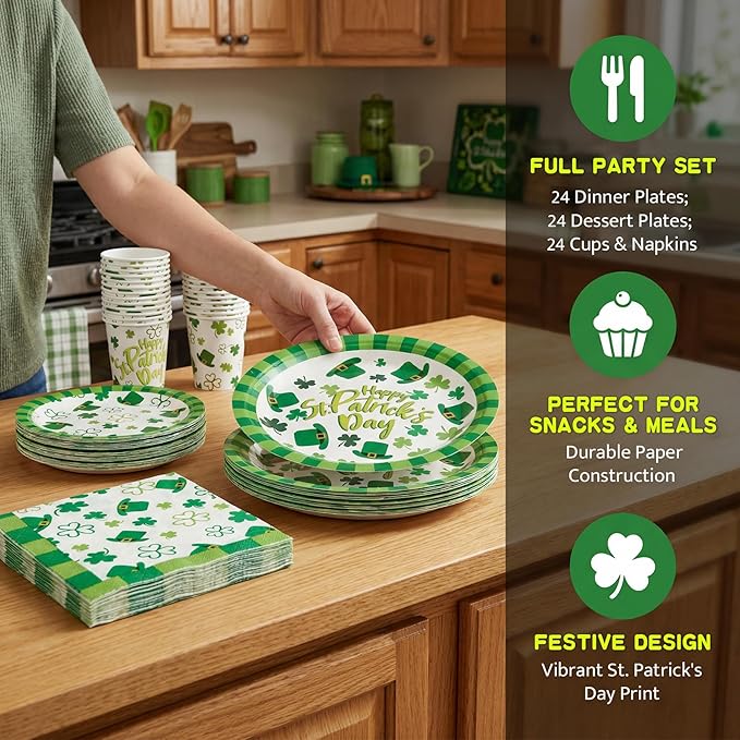 St Patrick's Day Party Decorations Set Serve 24 St Patrick's Day