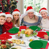 50 Guests Christmas Party Supplies Red and Green Plates and Napkins