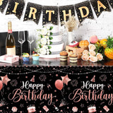Tudomro 3 Pcs Happy Birthday Tablecloths Happy Birthday Party Decorati