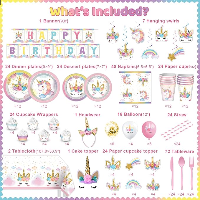 Unicorn Birthday Decorations Unicorn Party Decorations Rainbow