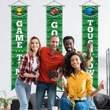 3PCS Football Porch Sign Banners Football Party Decorations Welcome
